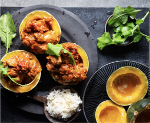 CHICKEN CURRY GEM SQUASH CUPS